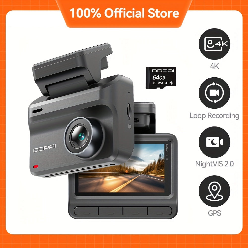 Dashcam – Autocamera – Dashboardcamera – Beveiligingscamera – Reiscamera – Dual Front- en Rear-Recording – Nachtzicht – Parkeermodus – 64GB Geheugenkaart – Wifi & App Bedieninzicht