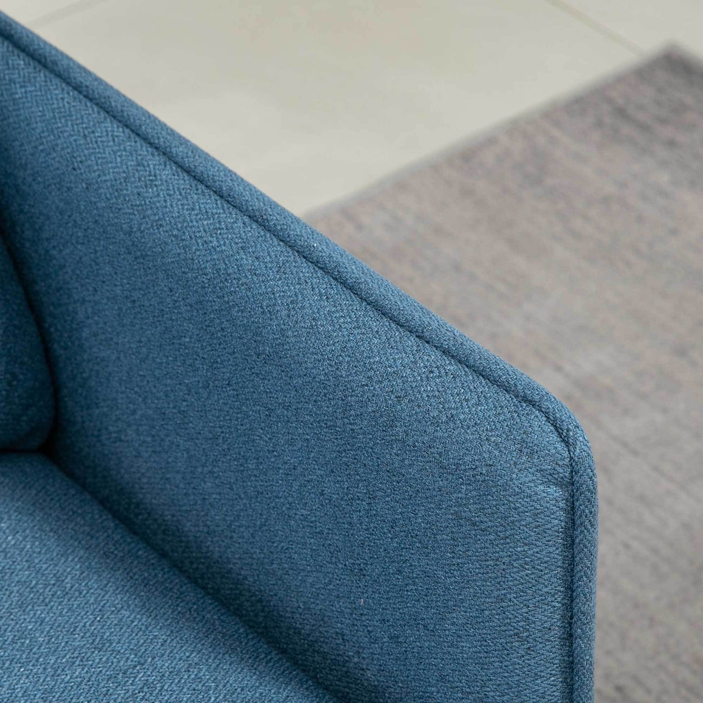 2-Zits Sofa – 2-Persoonsbank – Loveseat – Tweezitsbank – Retro Bank – Donkerblauw – Linnenlook – Knoopdetails – Compact & Comfortabel