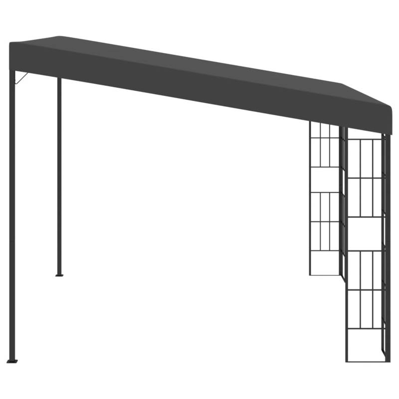 Tuinhuisje – Tuinschuur – Buitenverblijf – Pergola – Tuinkamer – Wandpaviljoen 3x3m Antraciet – Weerbestendig Materiaal – Duurzame Zonwering