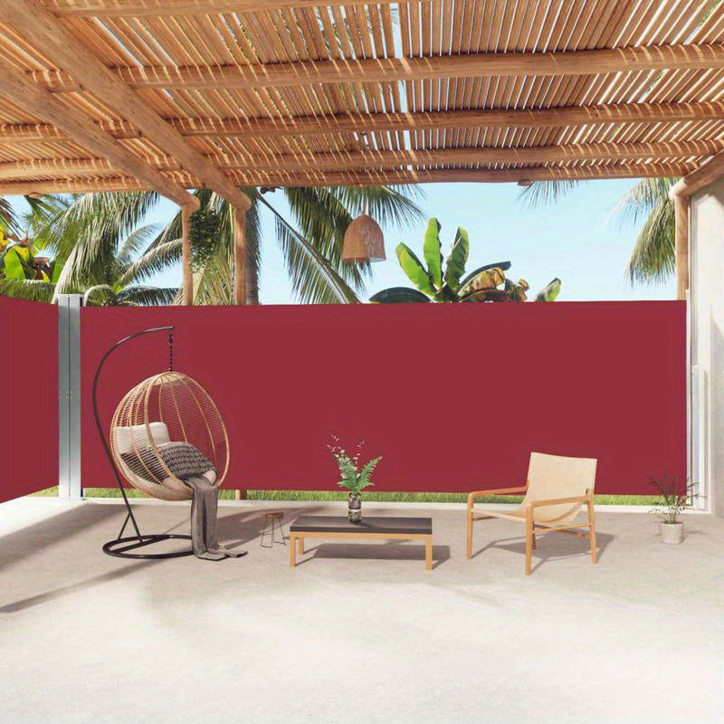 Uitschuifbare Windscherm – Windscherm – Windschutzelement – Tuinscherm – Balkonbescherming – 100 Cm Uitgeschoven – Metalen Frame - Rood