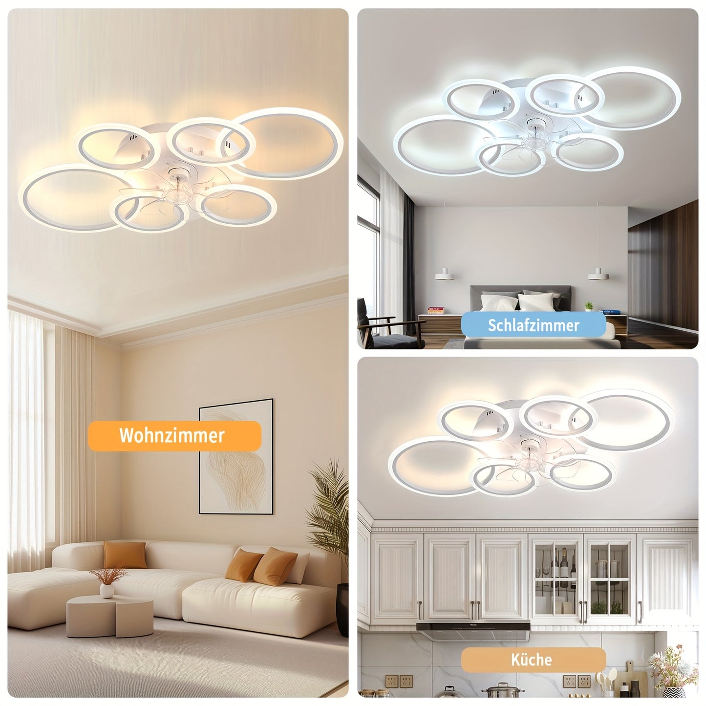 Plafondventilator – Plafondlamp Ventilator – Ventilator Met Verlichting – Plafonniere – Dimbare LED – 110 cm – Fluisterstil Met 6 Snelheden – Afstandsbediening