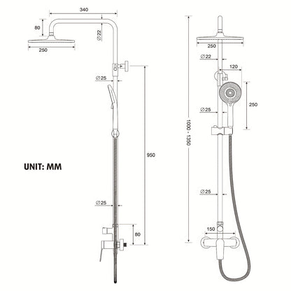 Matte Zwarte Doucheset – Regendouche – Douchekraan – Douchekop – Douche Inbouw – 25 cm Regendouche – Hoogwaardig Messing