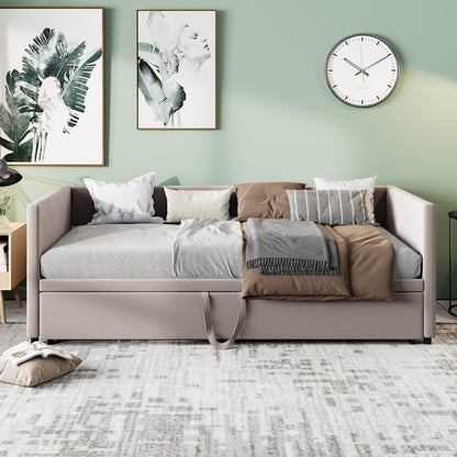 Uitschuifbaar Fluwelen Sofa Bed – Bedbank – Dagbed – Slaapbank – Slaapbed – Grijs – 90/180x200 cm – Met Slatted Frame – Opbergfunctie