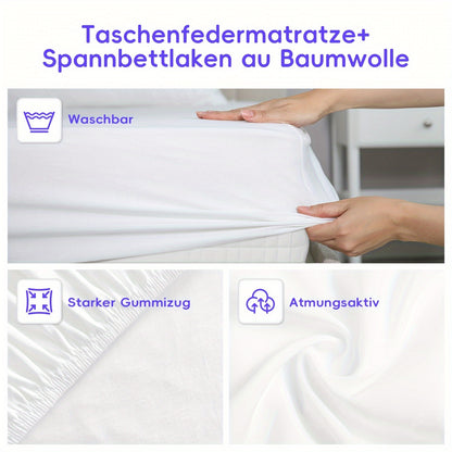 7-Zone Pocketvering Matras – Springmatras – Veermatras – Stevig Matras – Matrassen Voor Volwassenen – 90x200x22 cm – Medium Stevig H3 – Pillow Top Comfort