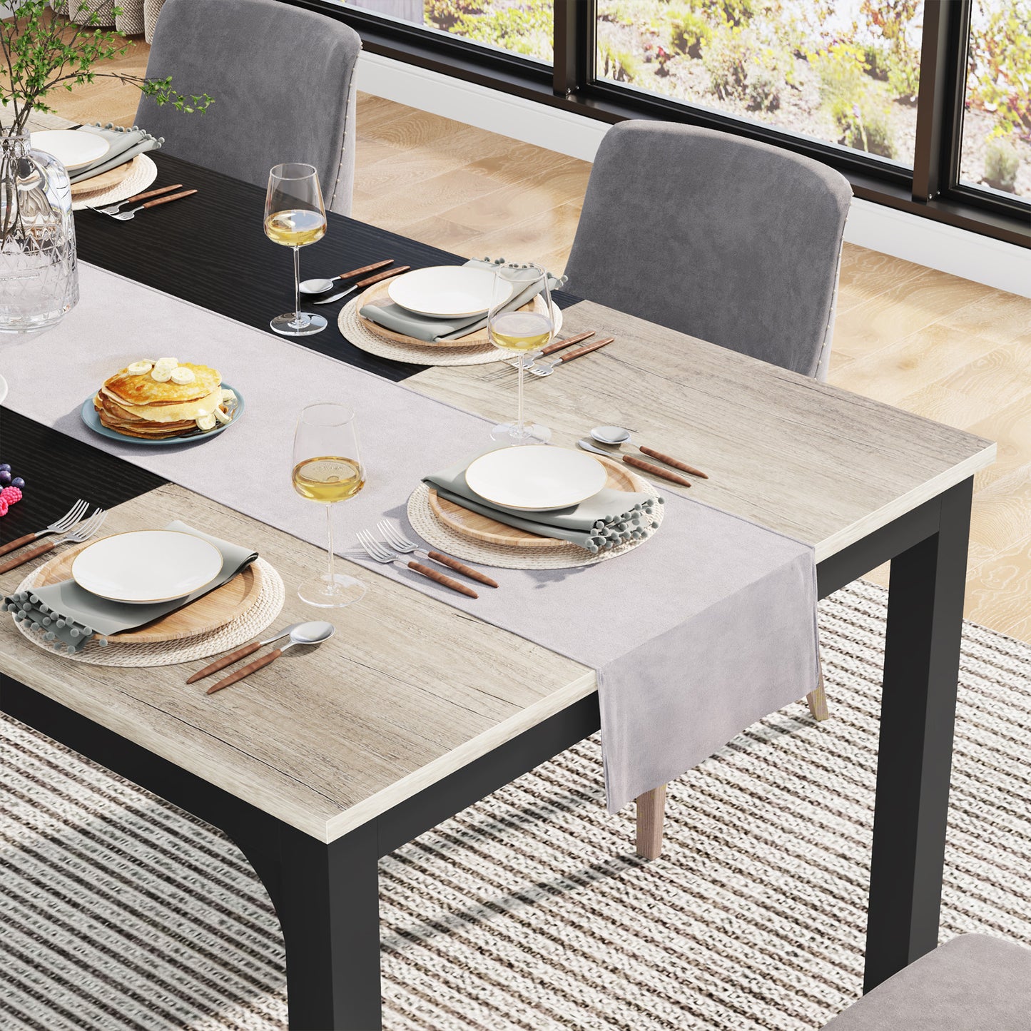 Eettafel – Tafel – Dinertafel – Keukentafel – Eetkamertafel – Industrieel Modern Design – 180x80 cm Groot Formaat – Stevige Metalen Poten Gris MDF Blad