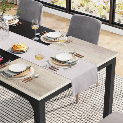 Eettafel – Tafel – Dinertafel – Keukentafel – Eetkamertafel – Industrieel Modern Design – 180x80 cm Groot Formaat – Stevige Metalen Poten Gris MDF Blad