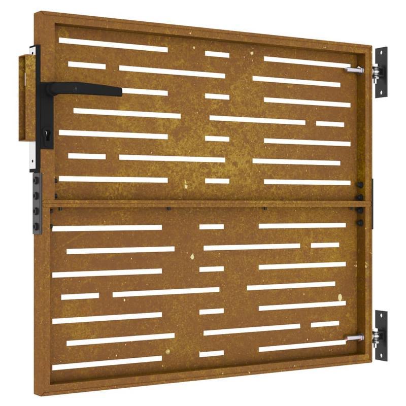 Tuindecoratie – Metalen Poort – Buitenpoort – Tuinhek – Terrasdeco – CORTEN Staal – Weerbestendig – Robuuste Constructie – 85x100 cm