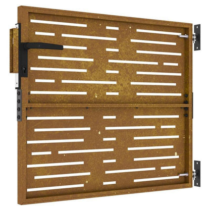 Tuindecoratie – Metalen Poort – Buitenpoort – Tuinhek – Terrasdeco – CORTEN Staal – Weerbestendig – Robuuste Constructie – 85x100 cm