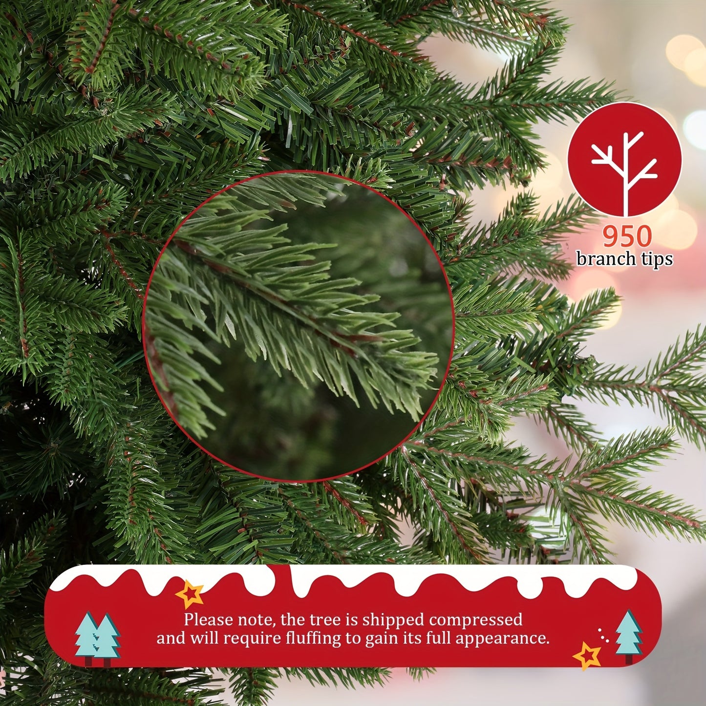 Kunstkerstboom – Nepkerstboom – Sierboom – Kerstboom 183 cm Groen – 950 PE PVC Takken – Inklapbare Metalen Standaard