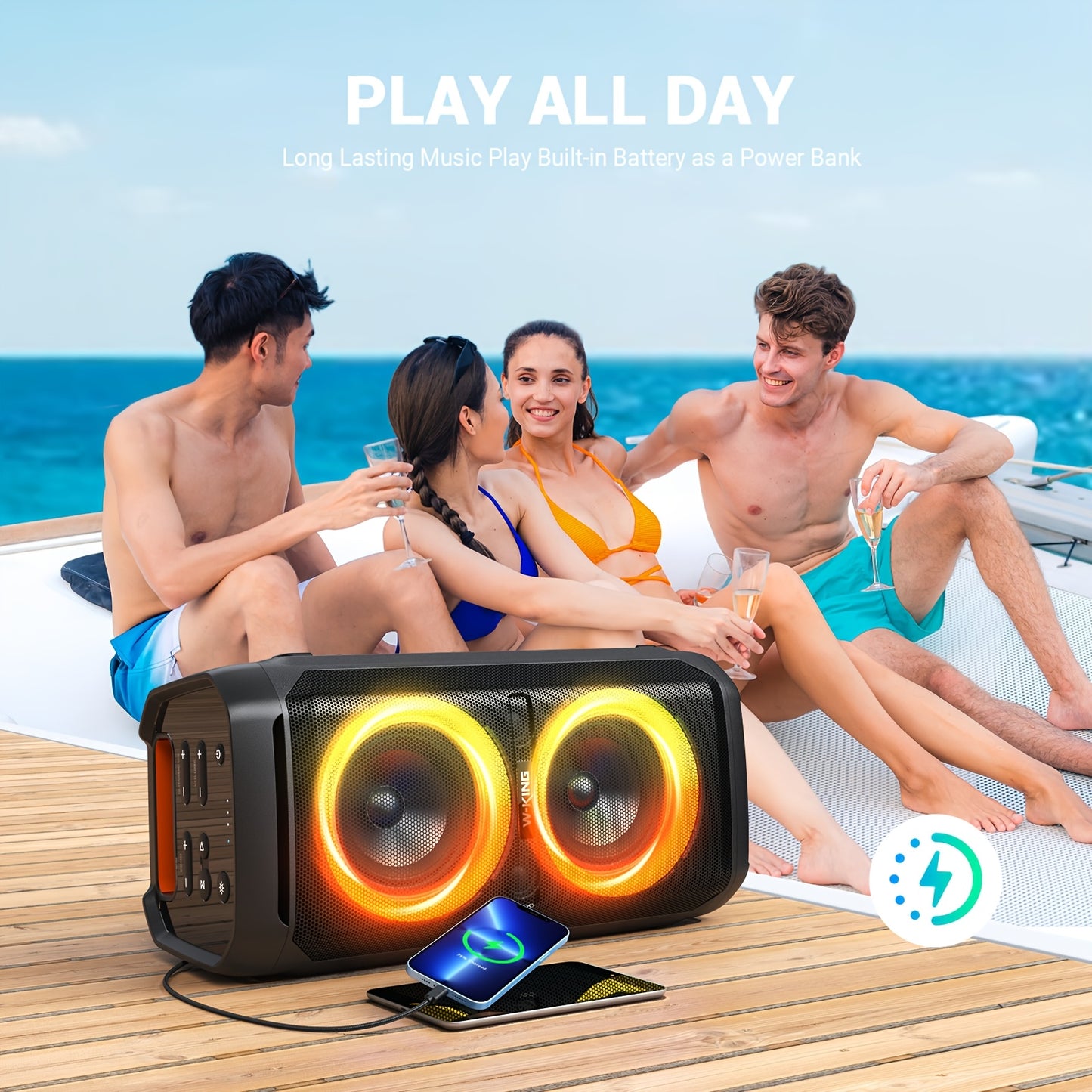 Party Speaker – Draadloze Speaker – Partybox – Portable Speaker – Boombox – 240W Krachtig Geluid – IPX6 Waterbestendig Met Diepe Bas