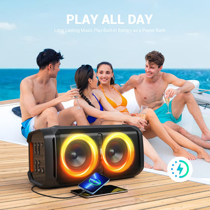 Party Speaker – Draadloze Speaker – Partybox – Portable Speaker – Boombox – 240W Krachtig Geluid – IPX6 Waterbestendig Met Diepe Bas