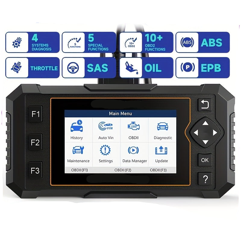 OBD2 Scanner – Auto Diagnostische Tool – Uitleesapparaat – Diagnosecomputer – Uitlezen Motorcodes – 4-in-1 Functie – Kleurentouchscreen & Android OS