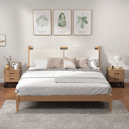 Nachtkastje – Bedkastje – Bijzettafeltje – Opbergkastje – Woonkamerkastje – Industrieel Design – Set van 2 Met 2 Lades – MDF Houtlook 40x39,5x48 cm