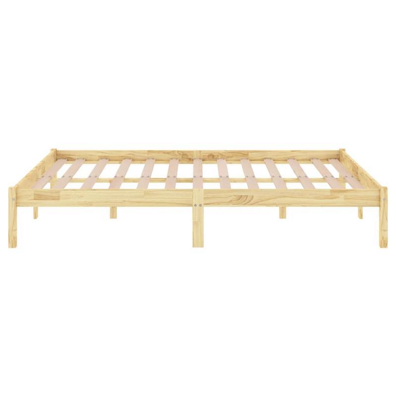 Bedframe Massief Houten Bedframe Slaapkamerbed Houten Ledikant Boxspringbed Brun – Massief Dennenhout – Geschikt Voor Matras 160 x 200 Cm