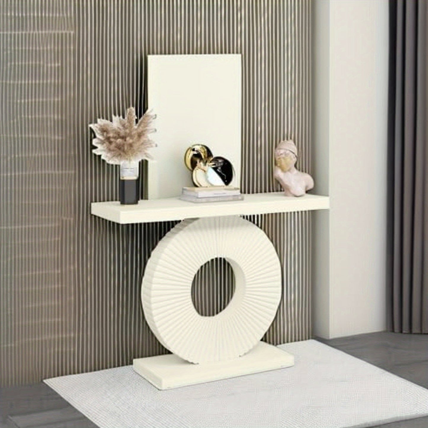 Sidetable – Consoletafel – Wandtafel – Haltafel – Bijzettafel – 101,6 cm – Geometrisch Onderstel – Massief Hout & Engineered Wood – Smal Ruimtebesparend Design – Eenvoudige Montage