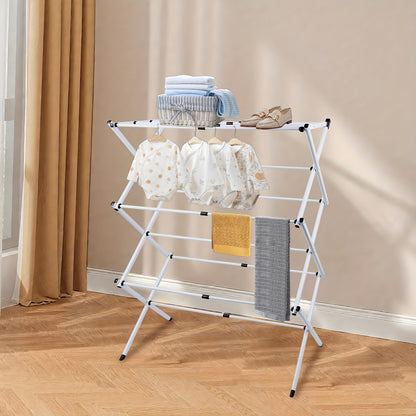 Droogrek – Wasrek – Droogtoren – Waslijn – Wasstandaard – Inklapbaar Ontwerp – 30 Kg Draaggewicht – Ijzer en PP Frame – 3 Lagen – Ruimtebesparend – 75x34x105 cm