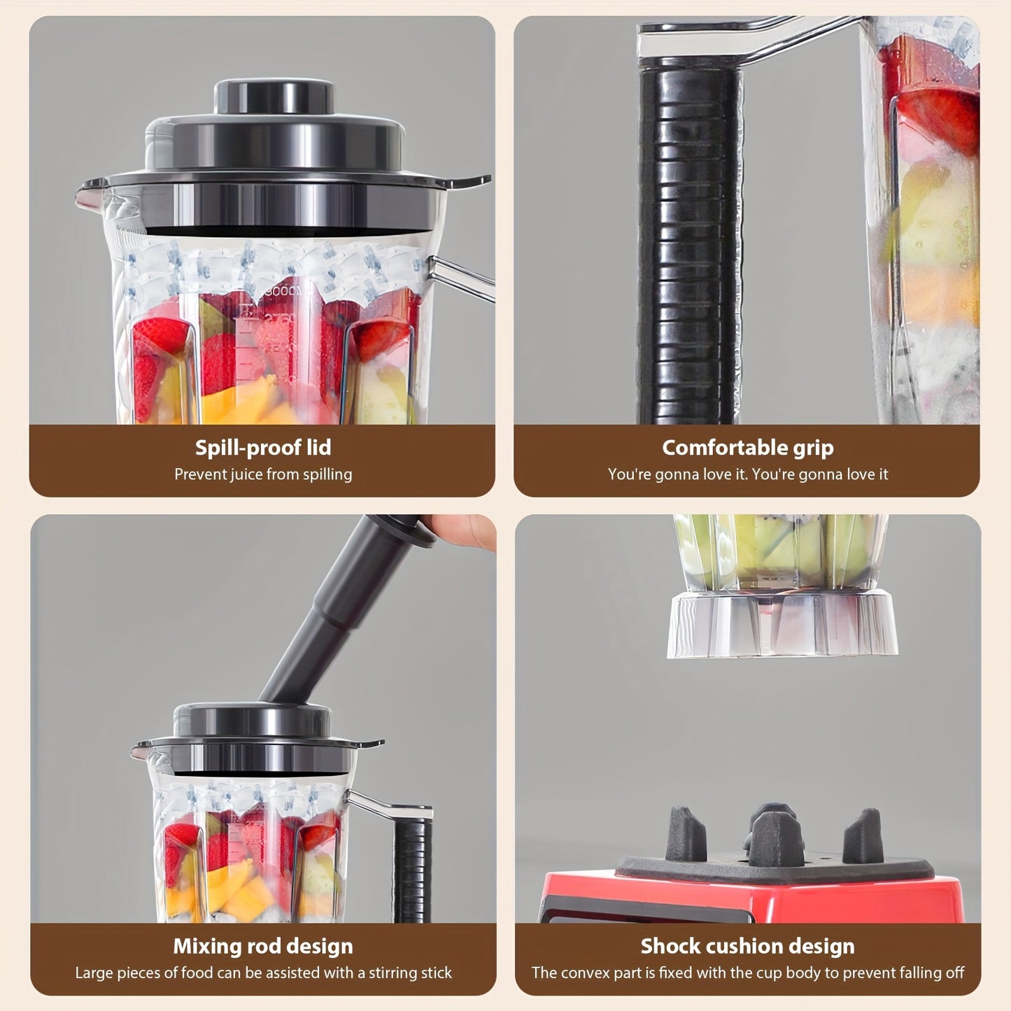 3-in-1 Mixer – Keukenmixer – Blendermachine – Smoothiemaker – Milkshakemixer – 700W Krachtige Motor – 15 Snelheidsstanden – 3 Mengkommen (3L, 1,5L, 0,5L)