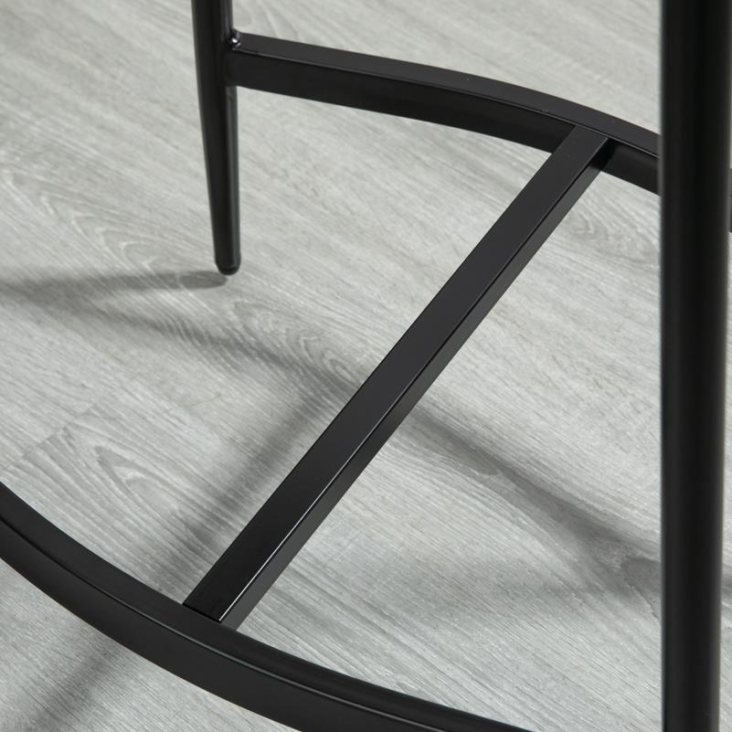 Barstoel – Barstoel Met Rugleuning – Keukenstoel – Kruk – Barkruk – Gestoffeerde Zitting – Stalen Frame – Max 120 Kg Draagkracht – Counterhoogte