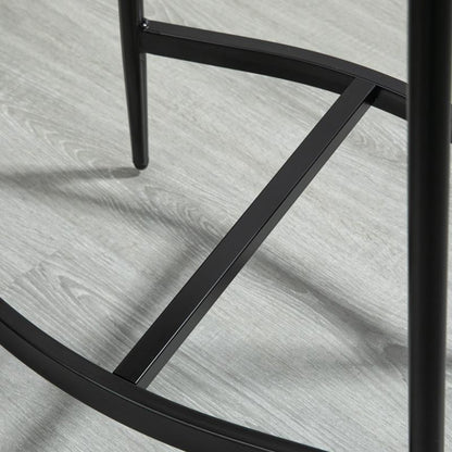 Barstoel – Barstoel Met Rugleuning – Keukenstoel – Kruk – Barkruk – Gestoffeerde Zitting – Stalen Frame – Max 120 Kg Draagkracht – Counterhoogte