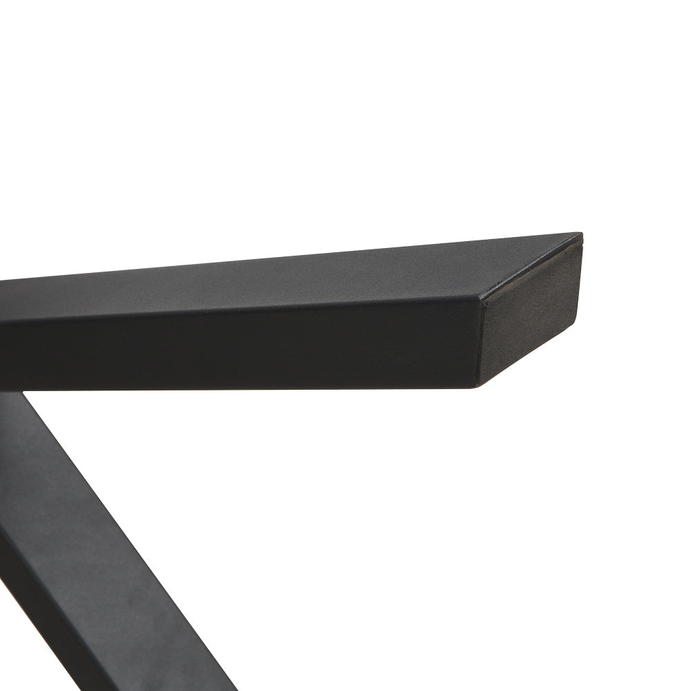 Uitbreekbare Eettafel – Uitklapbare Tafel – Verlengbare Tafel – Woonkamer Tafel – Keuken Tafel – Marmerlook Blad – Zwarte Metalen Poten – 140x80x76 cm – Wit MDF