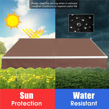 Uitschuifbare Zonwering – Zonnescherm – Terrasluifel – Balkonluifel – Markies – Aluminium Frame – Verstelbare 40-100° Hoek – Waterdicht 250x200 cm – Handbediening