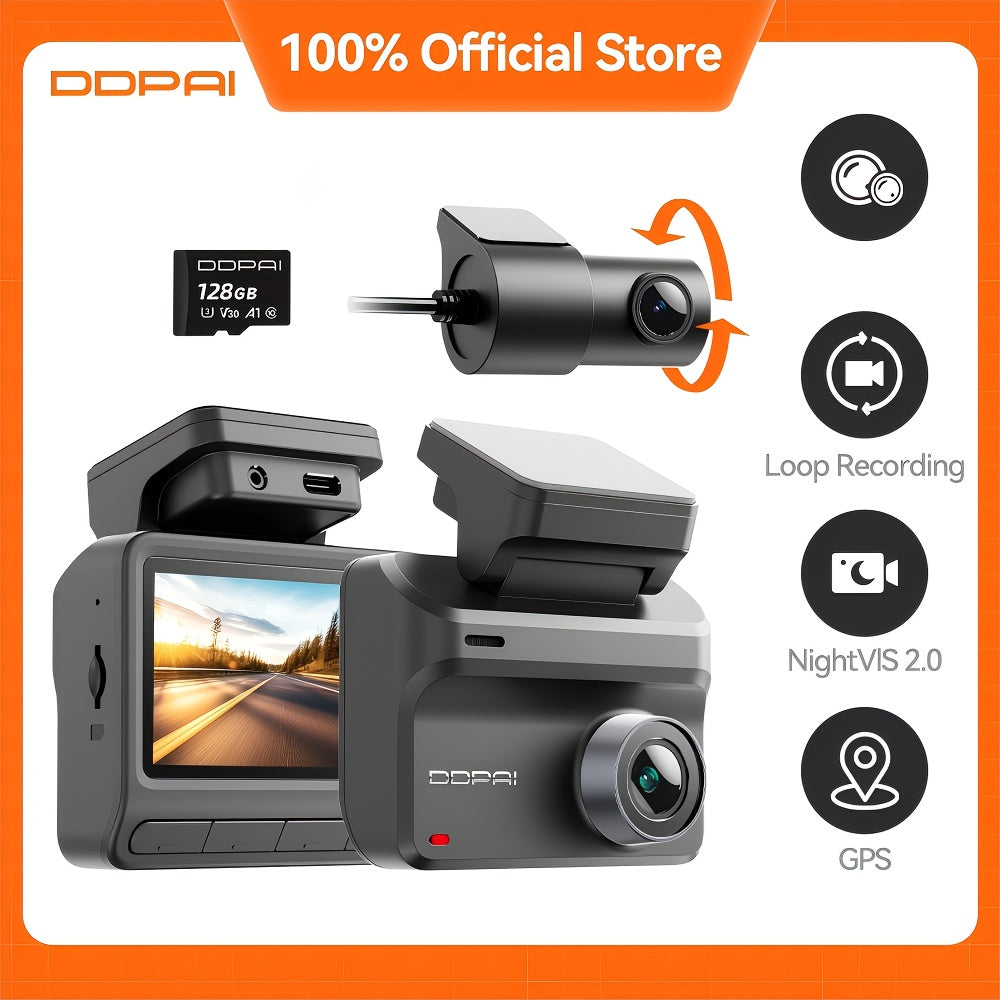 Dashcam – Auto Camera – Bewakingscamera – Videorecorder – Nachtzicht Camera – 24/7 Parkeermonitoring – WiFi Verbinding & G-Sensor – 128GB Geheugenkaart