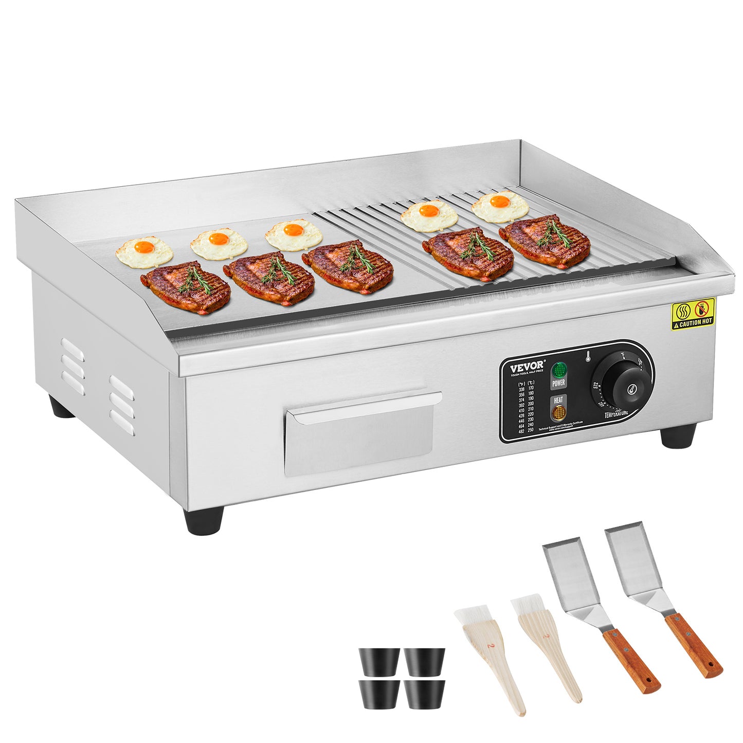 Elektrische Grillplaat – Elektrische Bakplaat – Contactgrill – Tafelgrill – Bakplaat Grill – 3200W Vermogen – 54x30 cm Groot Kookoppervlak