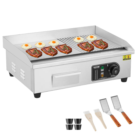 Elektrische Grillplaat – Elektrische Bakplaat – Contactgrill – Tafelgrill – Bakplaat Grill – 3200W Vermogen – 54x30 cm Groot Kookoppervlak