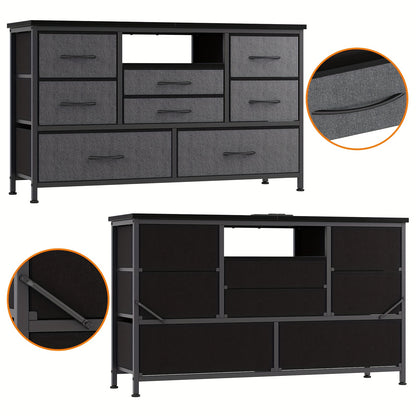 Ladekast – Ladenkast – Kommode – Opbergkast – Dressoir – 8 Lades – Robuust Metalen Frame – Matzwart Zonder Montage