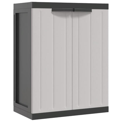 Tuinkast – Tuinberging – Opbergkast – Bergkast – Schuurkast – Grijs en Zwart – Compact Formaat 65x37x85 cm – Duurzaam Materiaal PP en RVS