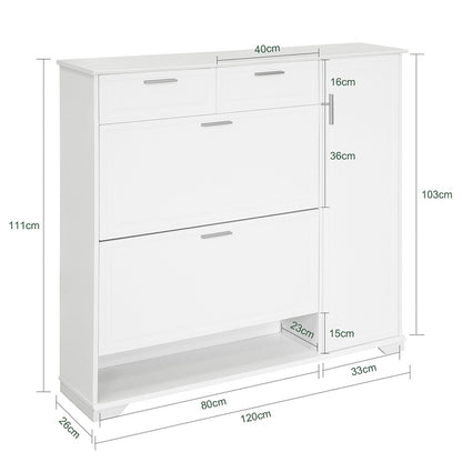 Computerbureau – Computertafel – Bureau – Werkplek – Studietafel – Met Lade en Keyboardlade – MDF 120x60x74 cm Wit