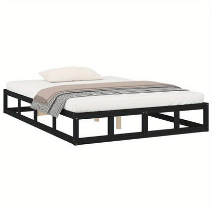Nero Bed Frame - Modern Minimalist Platform Bed with Heavy-Duty Hardwood Construction, Easy Assembly, Tool-Free Setup, Sturdy Legs - Fits Standard Mattresses - Ideal for Small Spaces & Contemporary Bedrooms (120x200cm/ 47x79"