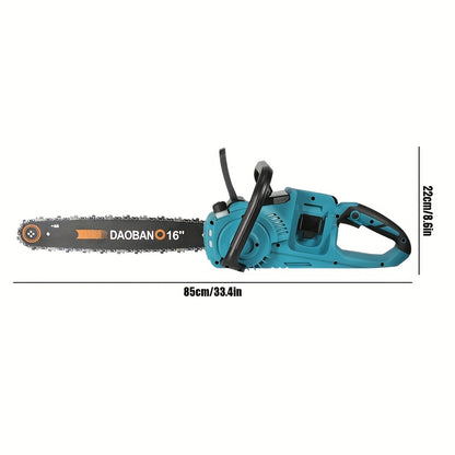 Accukettingzaag – Snoeizaag – Takkenzaag – Handkettingzaag – Elektrische Kettingzaag – 40,64 cm Zaagblad – Automatische Kettingsmering – Antislip Handvat – Inclusief 2 Lithiumbatterijen