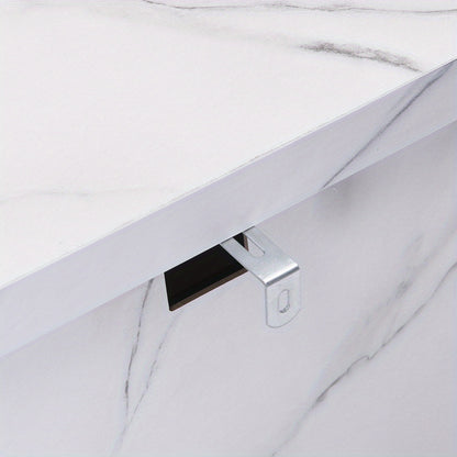 Opbergkast – Kast – Ladenkast – Bergkast – Dressoir – Wit Met Marmerlook – 120 cm Breed – Zes Lades Met Anti-Kantelmechanisme