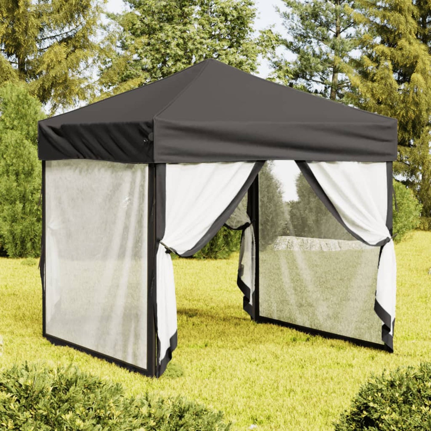 Vouwtent – Partytent – Evenemententent – Markt tent – Tuinkamer – Met Zijwanden – Compact 2x2 Meter – Waterafstotend En Stevig Metalen Frame