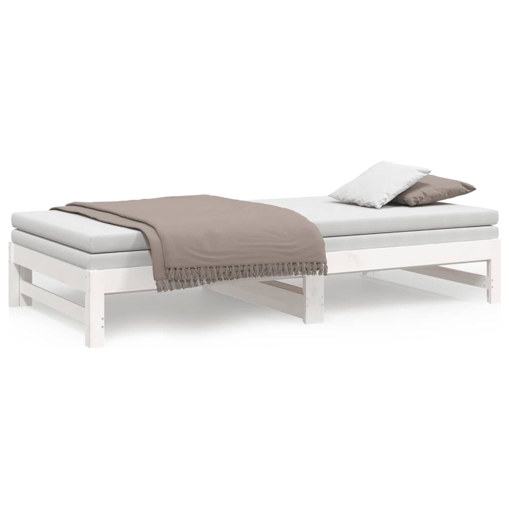 Bedbank – Slaapbank – Logeerbed – Bedbank Met Lade – Bedbank Voor Kleine Ruimte – Massief Dennenhout – Lattenbodem – 205,5x158x30 cm