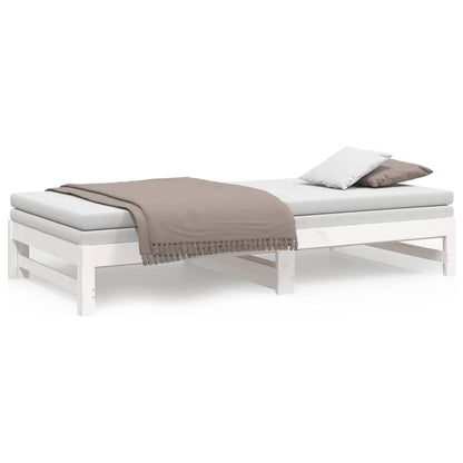 Bedbank – Slaapbank – Logeerbed – Bedbank Met Lade – Bedbank Voor Kleine Ruimte – Massief Dennenhout – Lattenbodem – 205,5x158x30 cm
