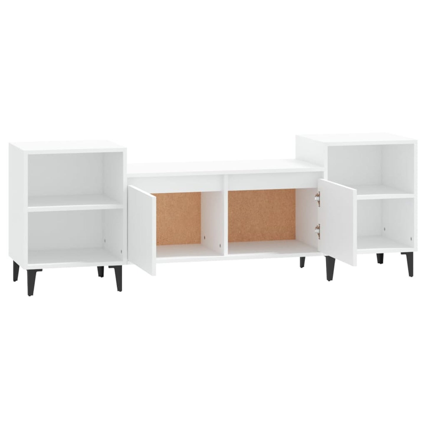 TV Cabinet White 160x35x55cm Engineered Wood TV Stand Entertainment Center with Storage, Media Television Table for Living Room Bedroom