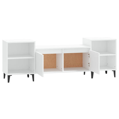 TV Cabinet White 160x35x55cm Engineered Wood TV Stand Entertainment Center with Storage, Media Television Table for Living Room Bedroom