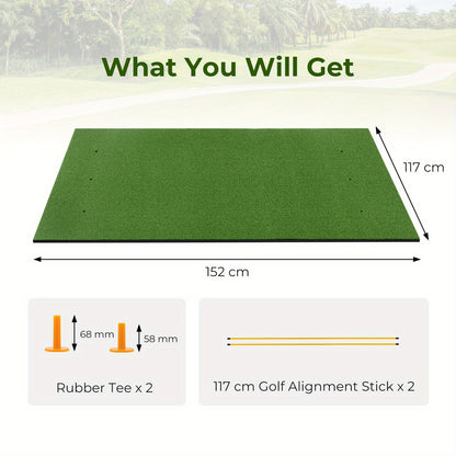 Golfmat – Golfoefenmat – Afslagmat – Putting Mat – Trainingsmat – Kunstgras Golfmat Met Uitlijnstokjes – Duurzaam EVA Materiaal – Geschikt Voor Binnen En Buiten