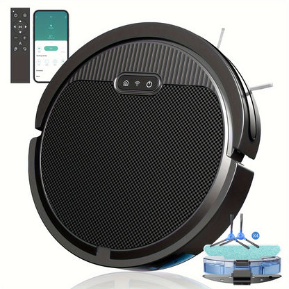Robotic Vacuum Cleaner, Automatic Self-Charging, Robot Vacuum 4000Pa Powerful Suction, 120 Mins Runtime, Wi-Fi/App/Alexa Control, For Pet Hair, Hard Floor And Low-Pile Carpet.