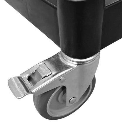 Keukentrolley – Serveerwagen – Opbergtrolley – Keukenwagen – Mobiliteitswagen – 3 Niveaus – Aluminium – Zwart – 81x41x92 cm