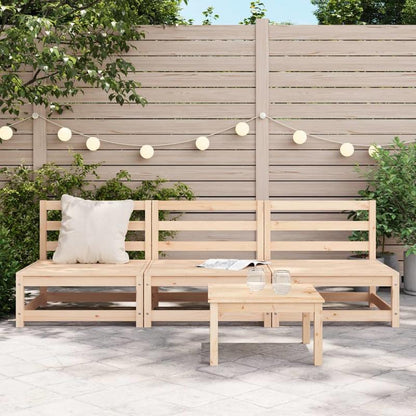 Houten Tuinbank 3-Delig – Armlos Loungeset – Buitenbank – Patio Meubel – Solid Pine Hout – Duurzaam Materiaal – Weerbestendig Design