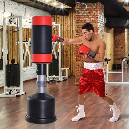 Bokszak – Staande Bokszak – Bokspaal – Boksbal – Boksmachine – Verstelbare Hoogte 158-186 cm – Robuuste Basis Zand/Water Vulbaar