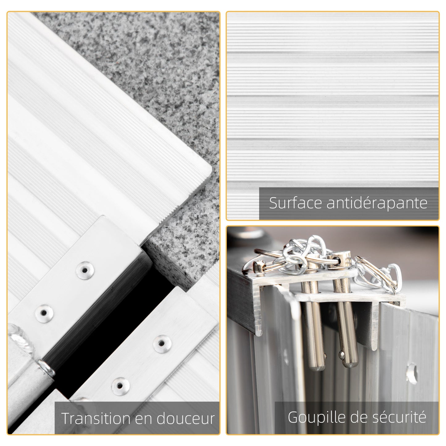 Opvouwbare Oprijplaat – Rolstoel Ramp – Toegankelijkheidshelling – Scootmobiel Oprijplaat – Drempelhulp – Lichtgewicht Aluminium – Antislip Oppervlak – Veiligheidszijkanten – 183 cm – Max Belastbaar 272 kg