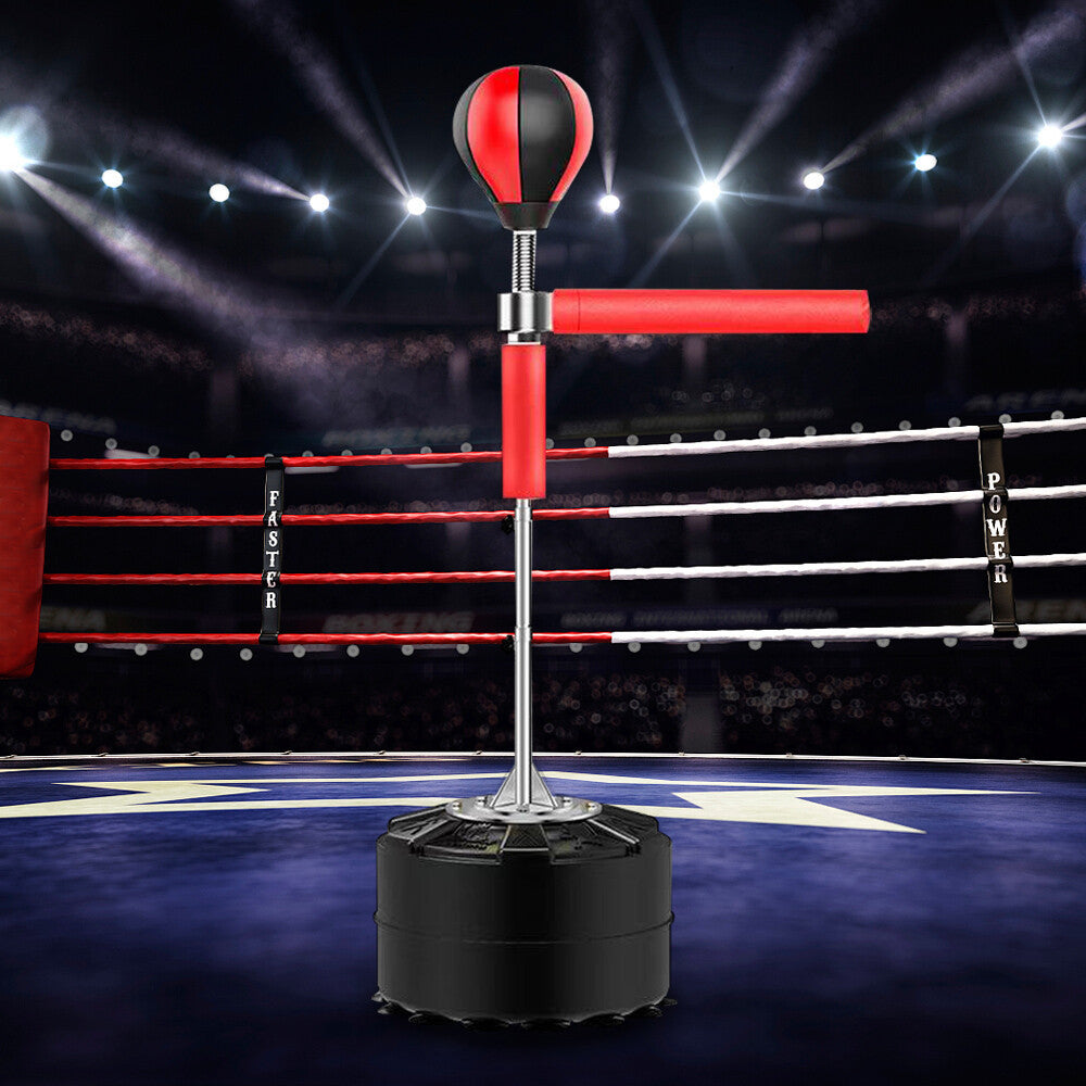 Bokszak – Staande Bokszak – Kickboks Zak – Bokspaal – Opblaasbare Boksbal – Verstelbare Hoogte 190 cm – Draaibare Speedball