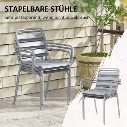 Tuinset – Tuinmeubelset – Zithoek – Balkonset – Terrasmeubelen – Stapelbare Stoelen – Stalen Frame – Compact Ontwerp 80x80x74 cm