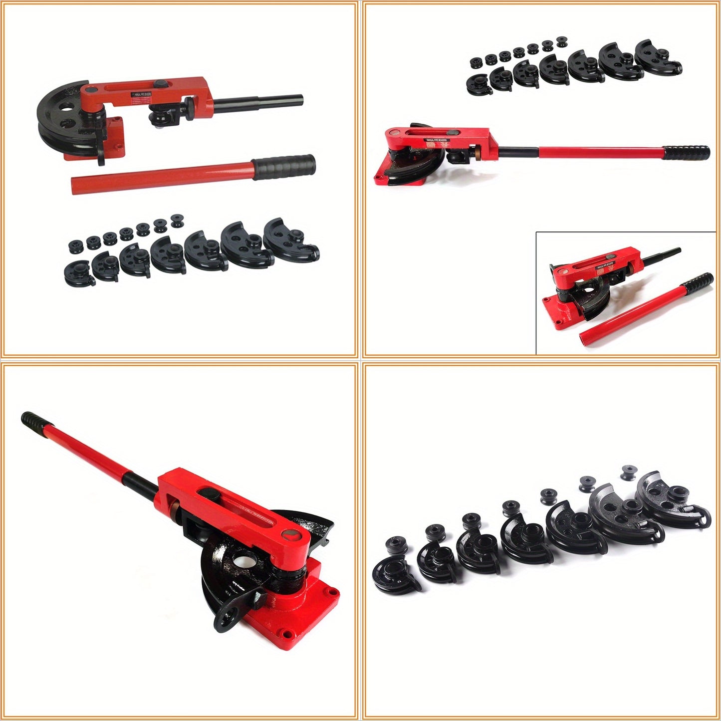 Handmatige Pijpenbuiger – Buisbuiger – Pijpenbuigmachine – Buisvormer – Metalen Buigtool – 7 Mallen Voor Buizen 10-25mm – Stevig Gietijzer Met Lange Hendel