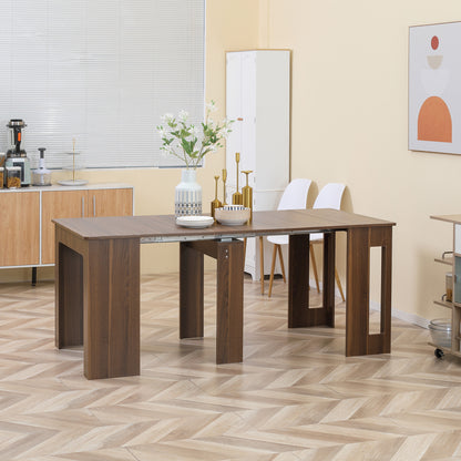 Eettafel – Keukentafel – Uitschuiftafel – Klaptafel – Tafel – Houtlook – Uitschuifbaar – Met Wieltjes – 180x85x75 cm – Ruimtebesparend Design
