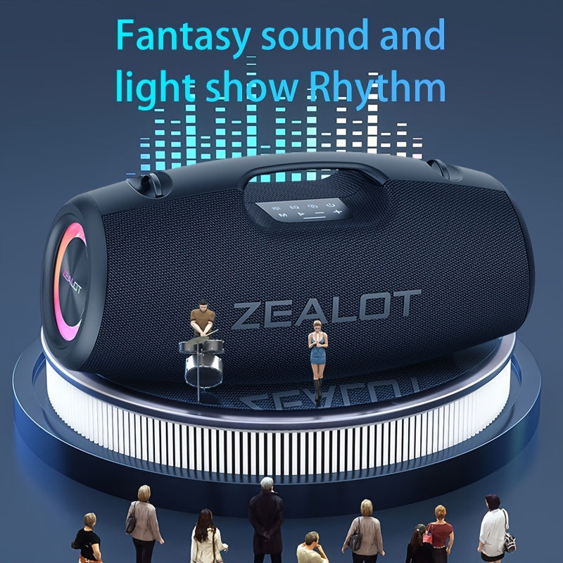 Draadloze Speaker – Bluetooth Speaker – Wifi Speaker – Mobiele Speaker – Outdoor Speaker – 24000mAh Batterij – IPX5 Waterbestendig – 14 Uur Speeltijd – RGB LED Licht Effecten – Stereo Pairing – Zwart